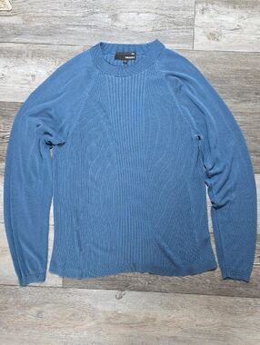 Murano | 100% Silk Ribbed Crewneck Longsleeve Shirt Sz Lg